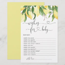 Waterverf Lemon Baby shower wenst Baby Kaart