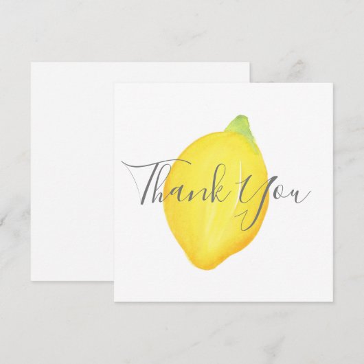Waterverf Lemon Bedankkaart (Voorkant / Achterkant)