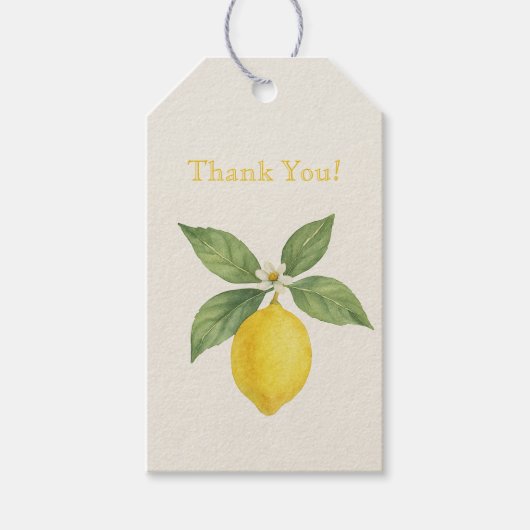 Waterverf Lemon Bedankt Cadeaulabel (Voorkant)