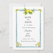 Waterverf Lemon behalve datum Save The Date (Voorkant)