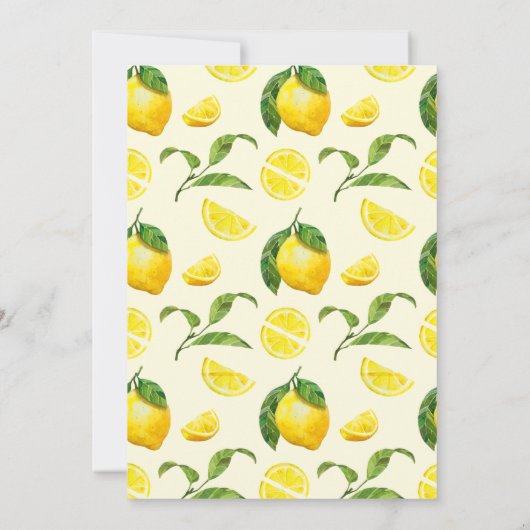 Waterverf Lemon Birthday Uitnodiging (Achterkant)