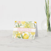 Waterverf Lemon Bloemen Thema Verjaardagsfeest Bedankkaart (Voorkant)