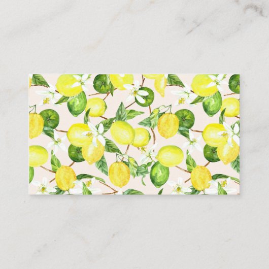 Waterverf Lemon Blossom Baby Diaper Raffle Kaart Plaatskaartje (Achterkant)