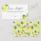 Waterverf Lemon Blossom Baby Diaper Raffle Kaart Plaatskaartje (Voorkant / Achterkant)
