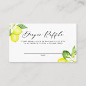 Waterverf Lemon Blossom Baby Diaper Raffle Kaart Plaatskaartje (Voorkant)