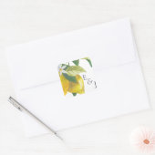 Waterverf Lemon Blossom Monogram Bruiloft Vierkante Sticker (Envelop)