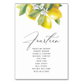 Waterverf Lemon Blossom Seating Chart Table Numtal Kaart (Voorkant)