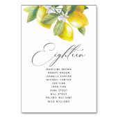 Waterverf Lemon Blossom Seating Chart Table Numtal Kaart (Voorkant)