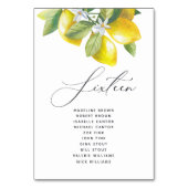 Waterverf Lemon Blossom Seating Chart Table Numtal Kaart (Achterkant)