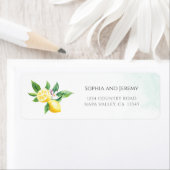 Waterverf Lemon Blossom Summer Wedding Etiket (Insitu)