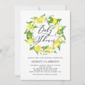 Waterverf Lemon Blossom Wreath Baby shower Kaart (Voorkant)