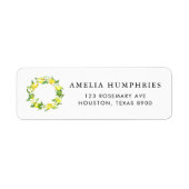 Waterverf Lemon Blossom Wreath Summer Weddenschap Etiket (Voorkant)