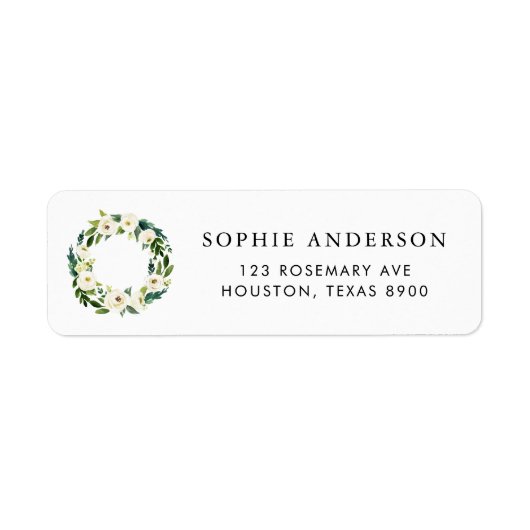 Waterverf Lemon Blossom Wreath Summer Wedding La Etiket (Voorkant)