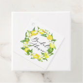 Waterverf Lemon Blossom Wreath Vrijgezellenfeest Bedankjes Labels (In situ)