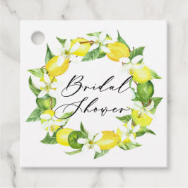 Waterverf Lemon Blossom Wreath Vrijgezellenfeest Bedankjes Labels