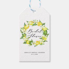 Waterverf Lemon Blossom Wreath Vrijgezellenfeest Cadeaulabel