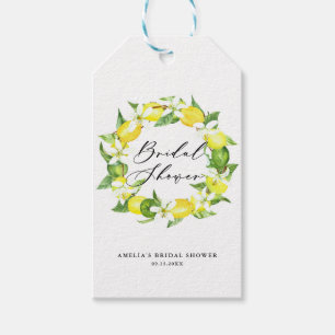 Waterverf Lemon Blossom Wreath Vrijgezellenfeest Cadeaulabel