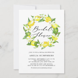 Waterverf Lemon Blossom Wreath Vrijgezellenfeest Kaart