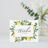 Waterverf Lemon Blossoms Lijst Dank u Briefkaart (Staand voorkant)