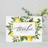 Waterverf Lemon Blossoms Lijst Dank u kaart (Staand Voorkant)