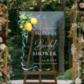 Waterverf Lemon Blue Ribbon WELKOM Vrijgezellenfee Acryl Bord