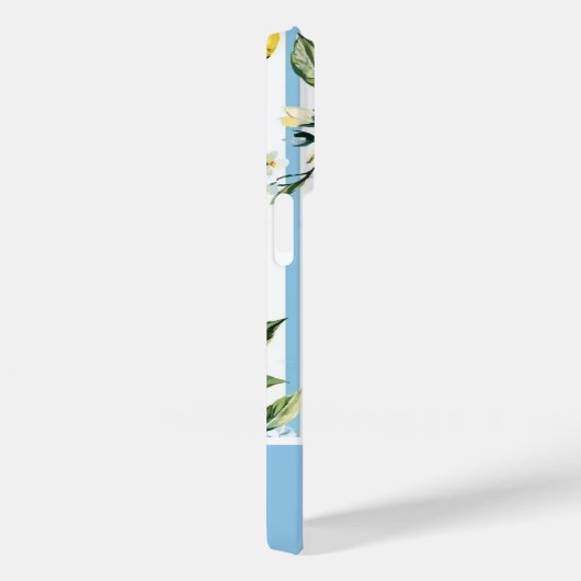 Waterverf Lemon Blue White Stripe Case-Mate iPhone Case (Achterkant / Rechts)