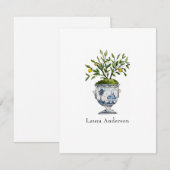 Waterverf Lemon-boomtopvlak Bedankkaart (Voorkant / Achterkant)