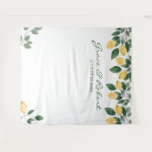 Waterverf Lemon Botanical Backdrop Weddenschap Wandkleed (Voorkant (horizontaal))