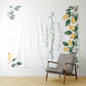 Waterverf Lemon Botanical Backdrop Weddenschap Wandkleed (In Situ (horizontaal))