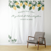 Waterverf Lemon Botanical Backdrop Weddenschap Wandkleed (In situ)