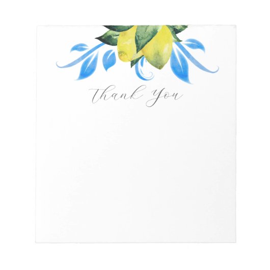 Waterverf Lemon Botanical Bedankt Notitieblok (Voorkant)
