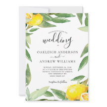 Waterverf Lemon Botanical Wedding