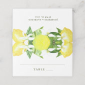 Waterverf Lemon Botanical Wedding Place Card Plaatskaartje (Buitenkant ongevouwen)