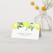 Waterverf Lemon Botanical Wedding Place Card Plaatskaartje (Achterkant)