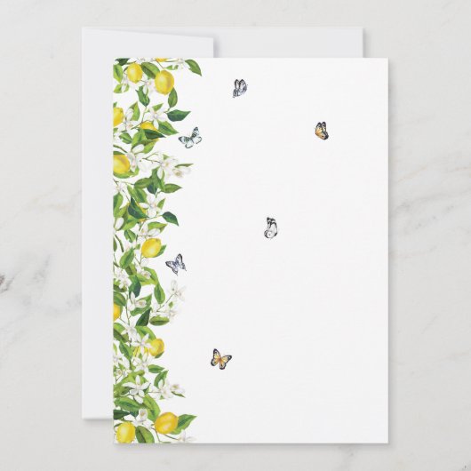 Waterverf Lemon Botanisch Vrijgezellenfeest Kaart (Achterkant)