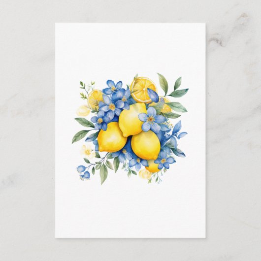 Waterverf Lemon Botanische bruiloft Details Informatiekaartje (Achterkant)