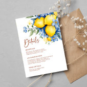 Waterverf Lemon Botanische bruiloft Details Informatiekaartje