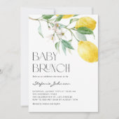 Waterverf Lemon Bouquet Summer Baby Brunch Kaart (Voorkant)