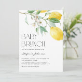 Waterverf Lemon Bouquet Summer Baby Brunch Kaart (Staand voorkant)