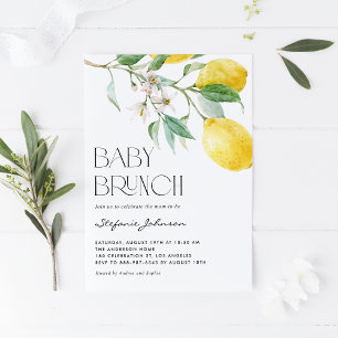 Waterverf Lemon Bouquet Summer Baby Brunch Kaart