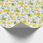 Waterverf Lemon Bouquet Summer Pattern Cadeaupapier (Hoek)