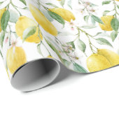 Waterverf Lemon Bouquet Summer Pattern Cadeaupapier (Rol Hoek)