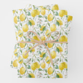 Waterverf Lemon Bouquet Summer Pattern Inpakpapier Vel (In situ)