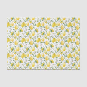 Waterverf Lemon Bouquet Summer Pattern Tissuepapier