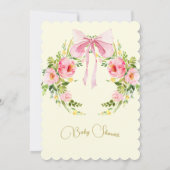 Waterverf Lemon Bow Floral Baby shower Kaart (Achterkant)