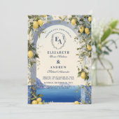 Waterverf Lemon Branch Italiaans Huwelijk Kaart (Staand voorkant)