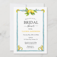 Waterverf Lemon Bridal doucheuitnodiging