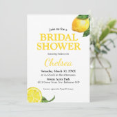Waterverf Lemon Bridal Shower Invitation Kaart (Staand voorkant)