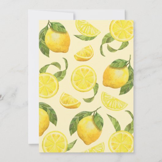 Waterverf Lemon Bridal Shower Invitation Kaart (Achterkant)