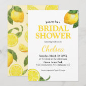 Waterverf Lemon Bridal Shower Invitation Kaart (Voorkant / Achterkant)